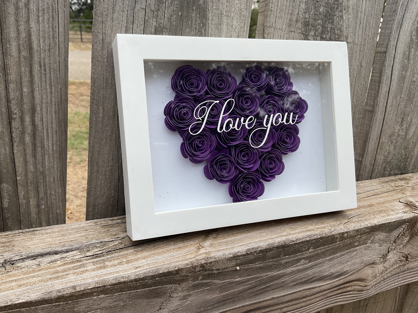 Purple I love you shadow box