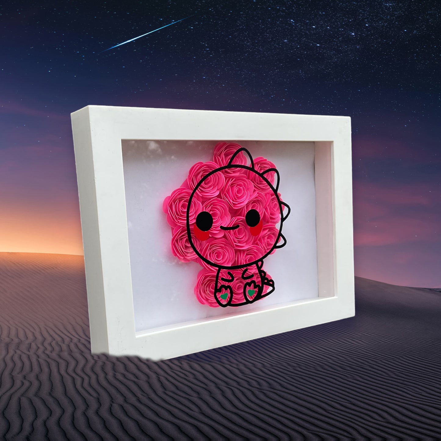 Pink Dino shadow box