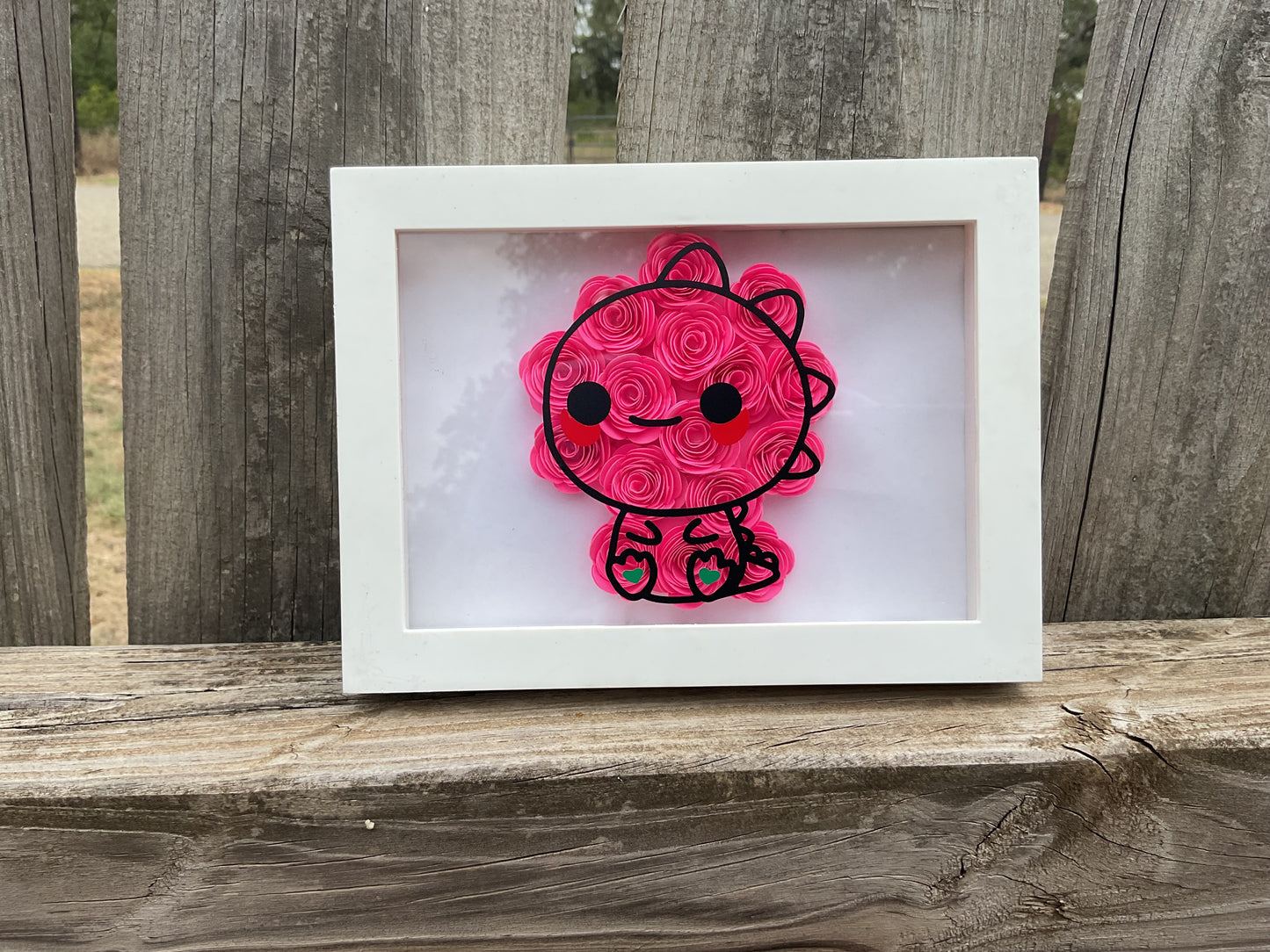 Pink Dino shadow box