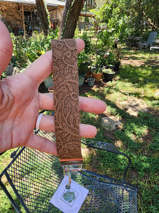 Dark brown lace wristlet