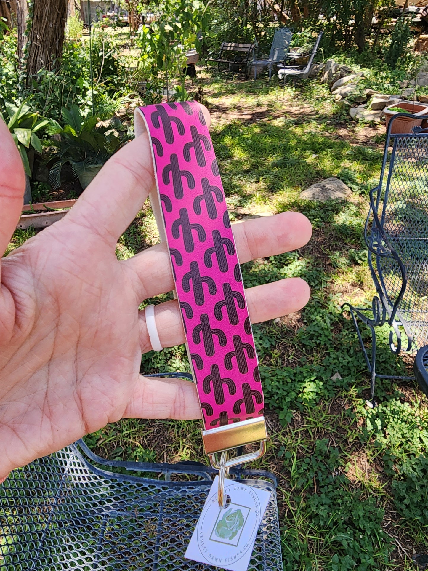 Hot Pink Cactus Wristlet