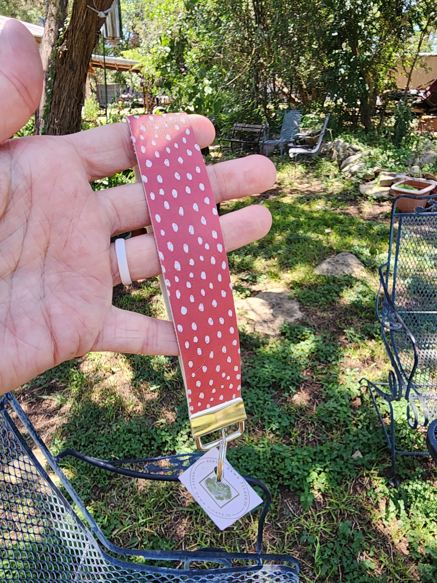 Red Doe Spot Wristlet