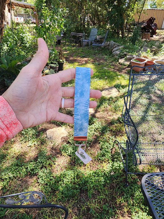 Blue tye dye wristlet