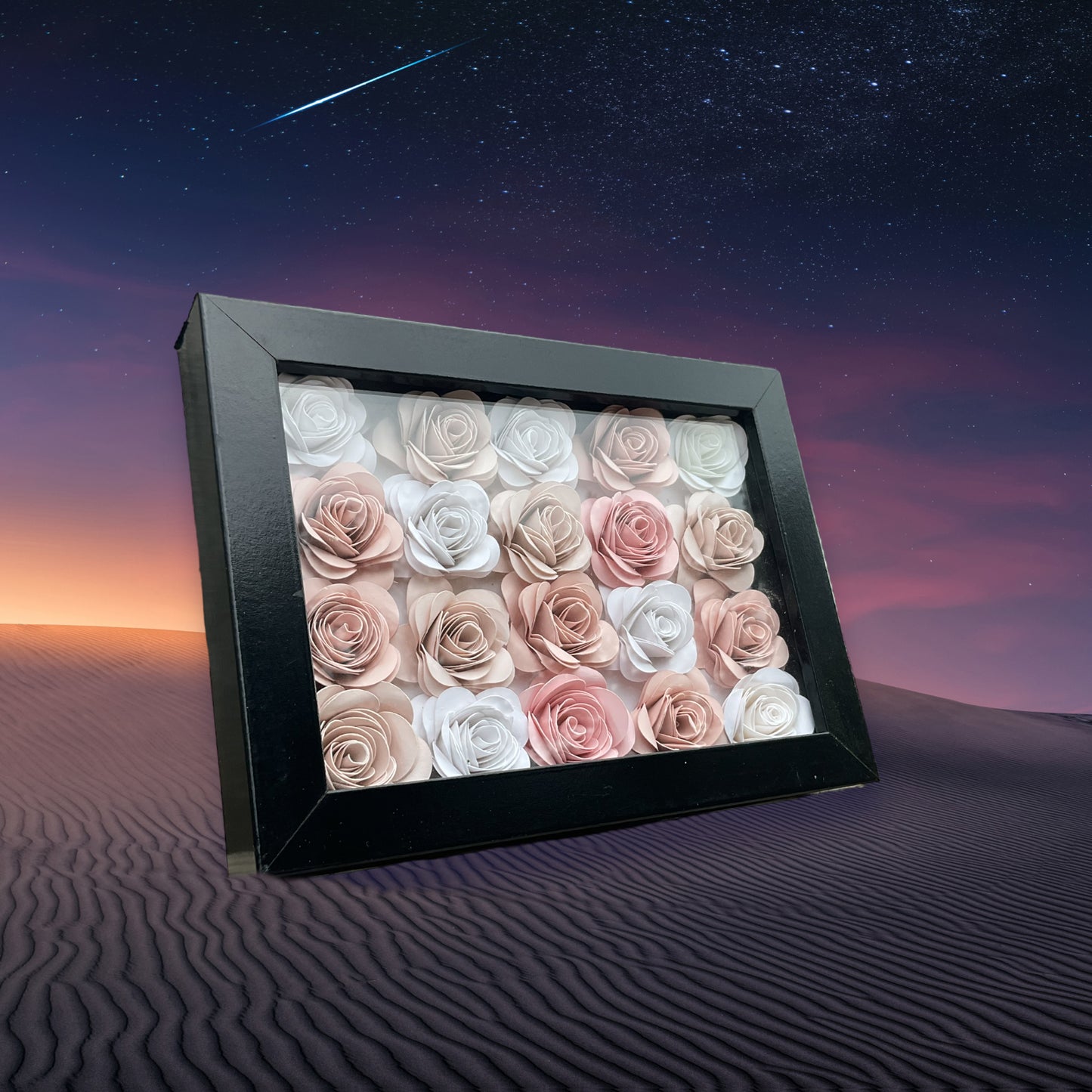 Pink ombré shadow box (Black frame)