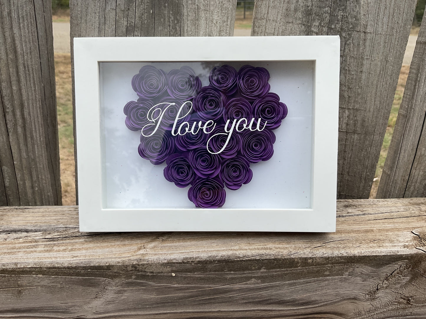 Purple I love you shadow box