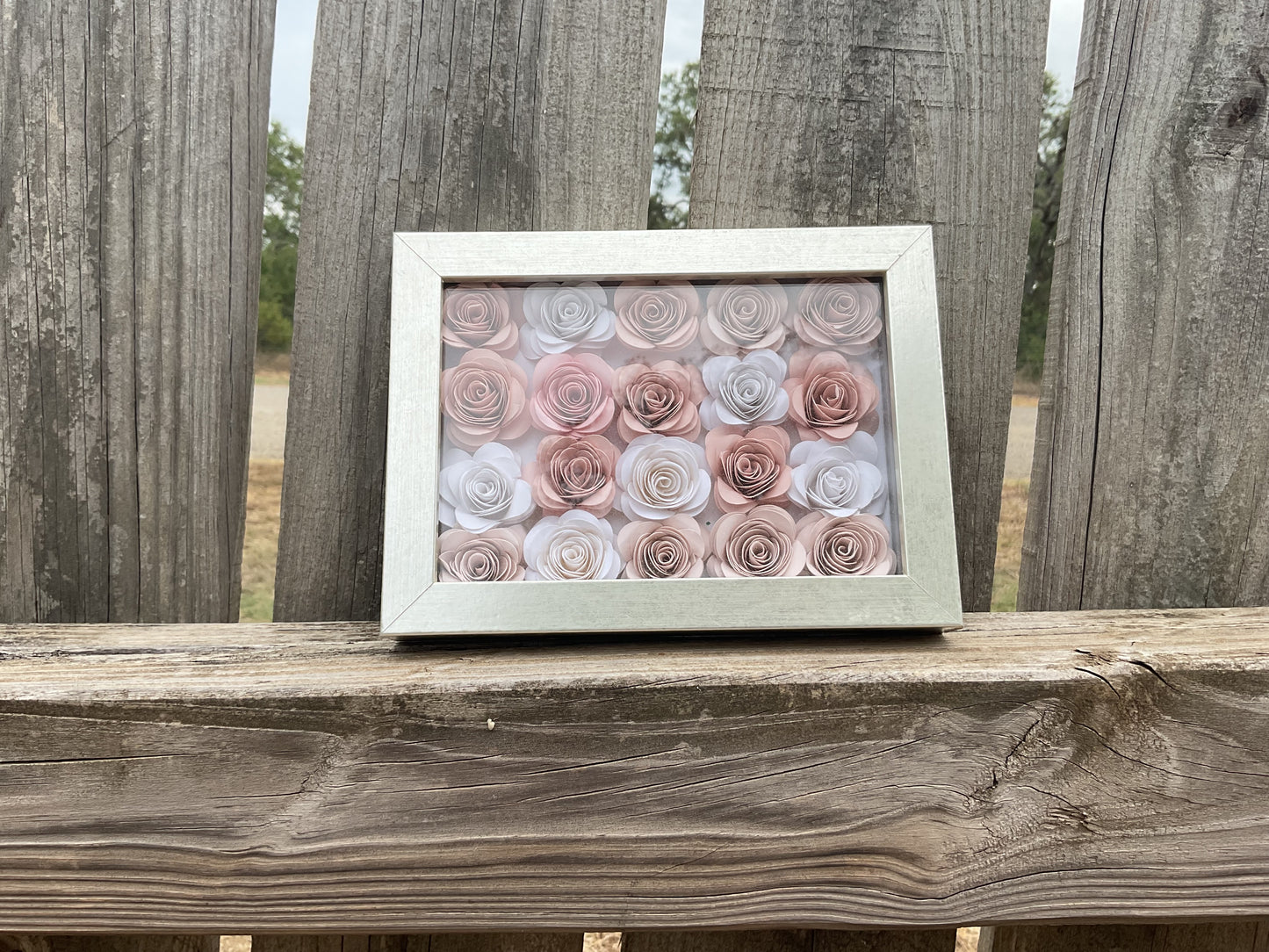 Pink ombré shadow box (Silver Frame)