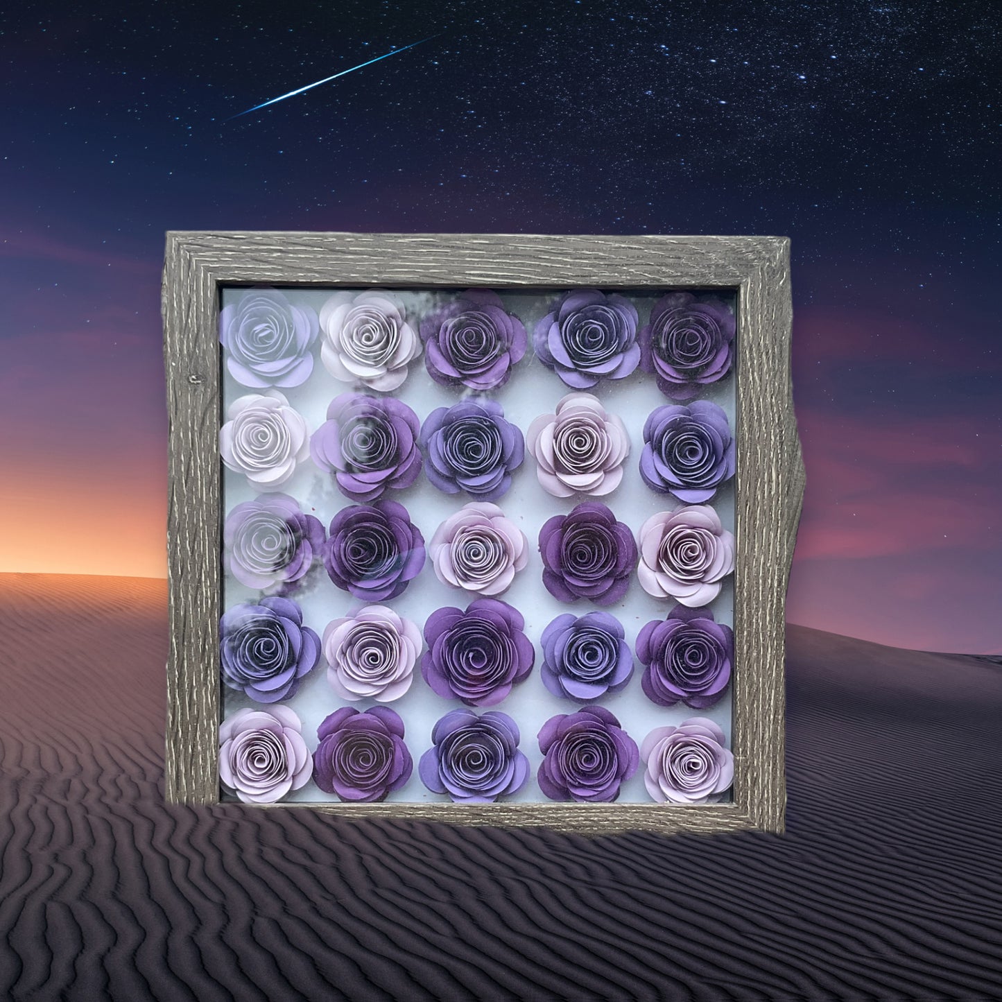 Purple ombré shadow box