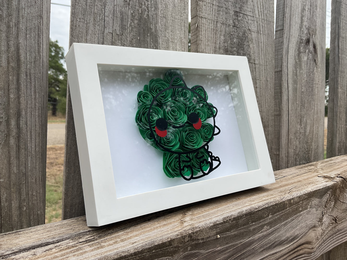 Dark green Dino shadow box