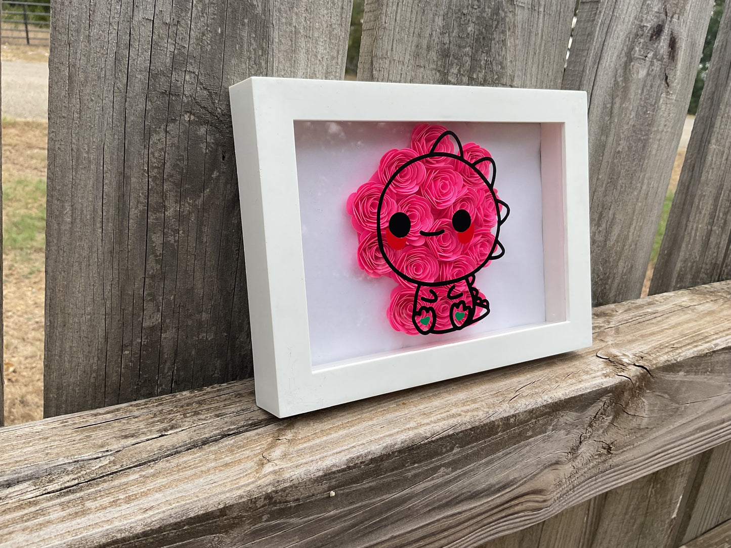 Pink Dino shadow box