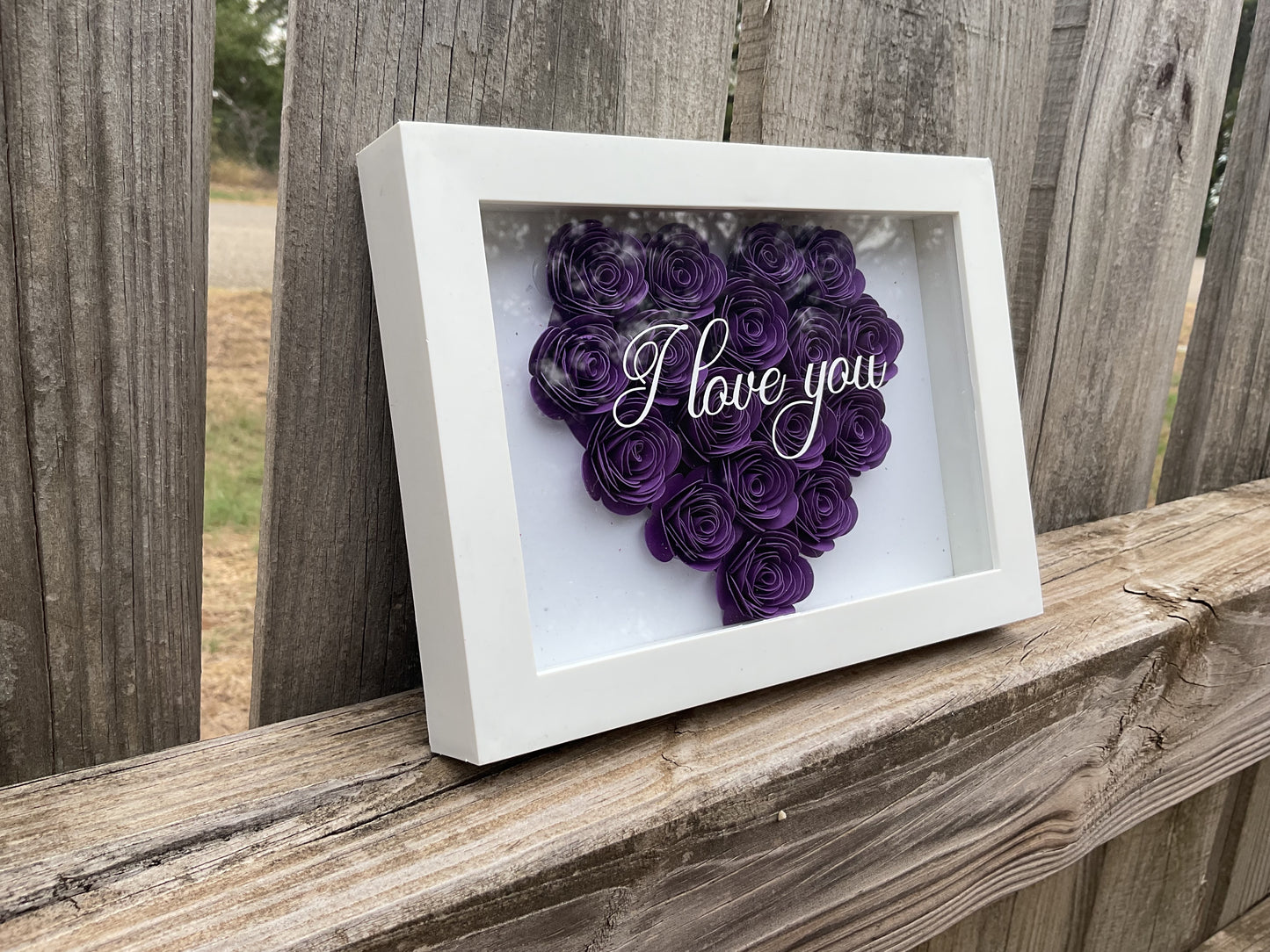 Purple I love you shadow box