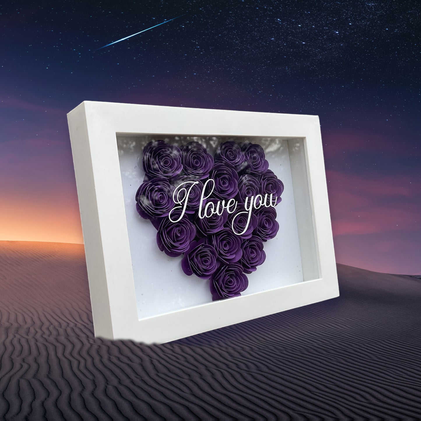 Purple I love you shadow box