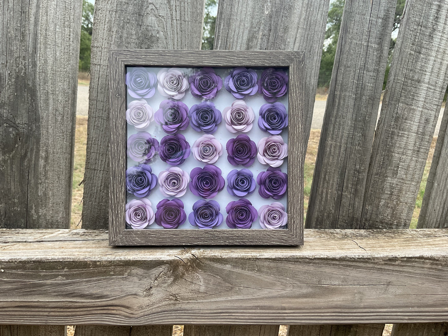 Purple ombré shadow box