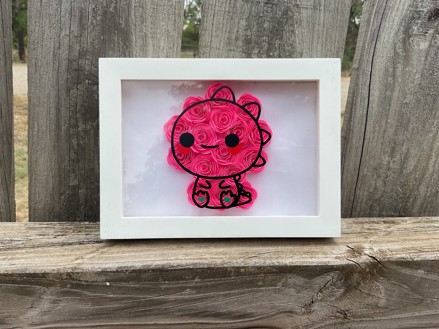 Pink Dino shadow box