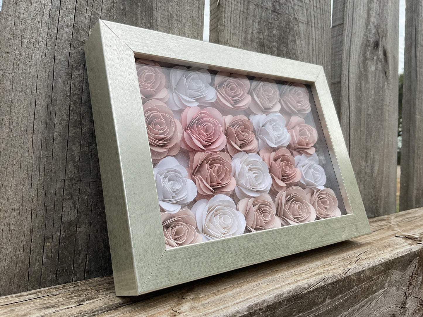 Pink ombré shadow box (Silver Frame)