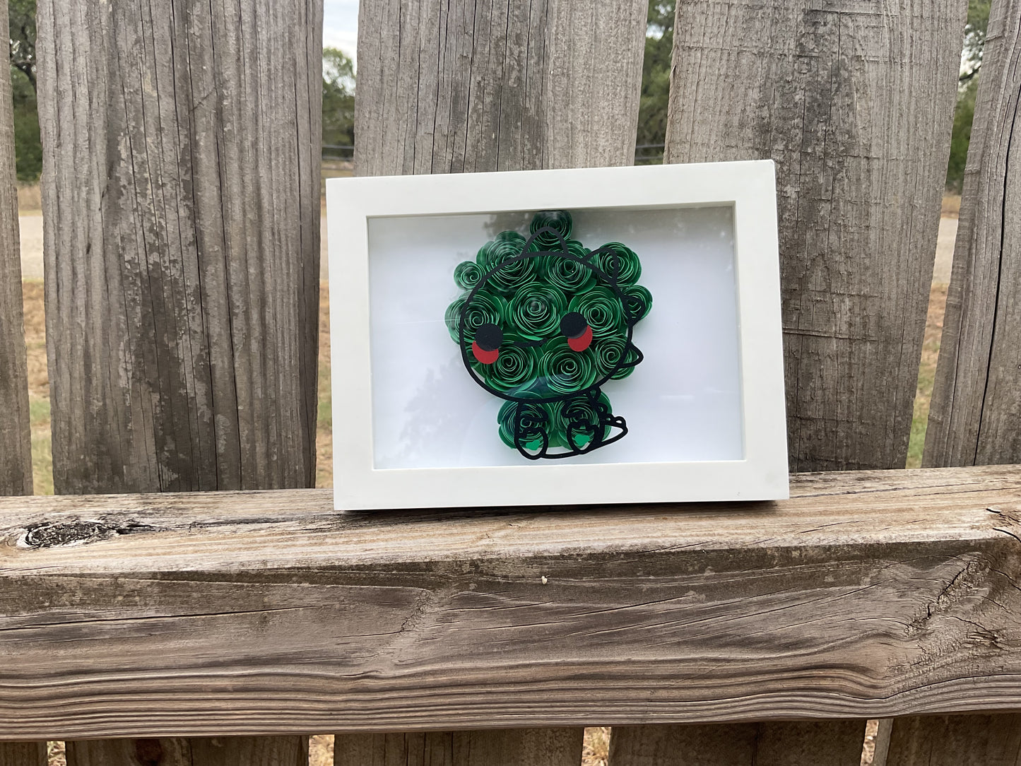 Dark green Dino shadow box