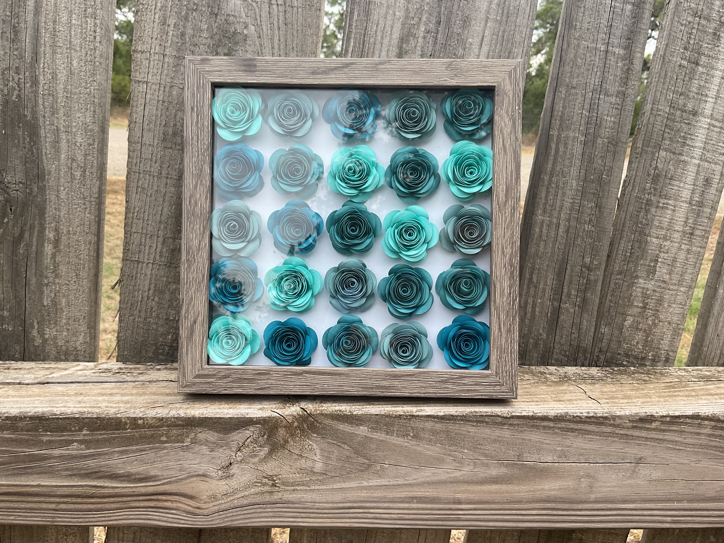 Green ombré shadow box