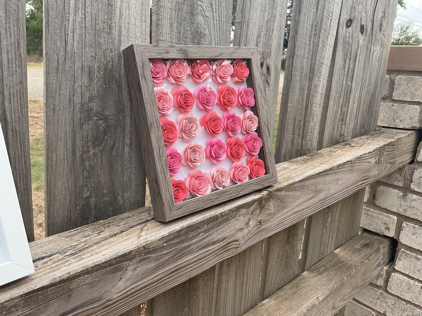 Pink ombré shadow box