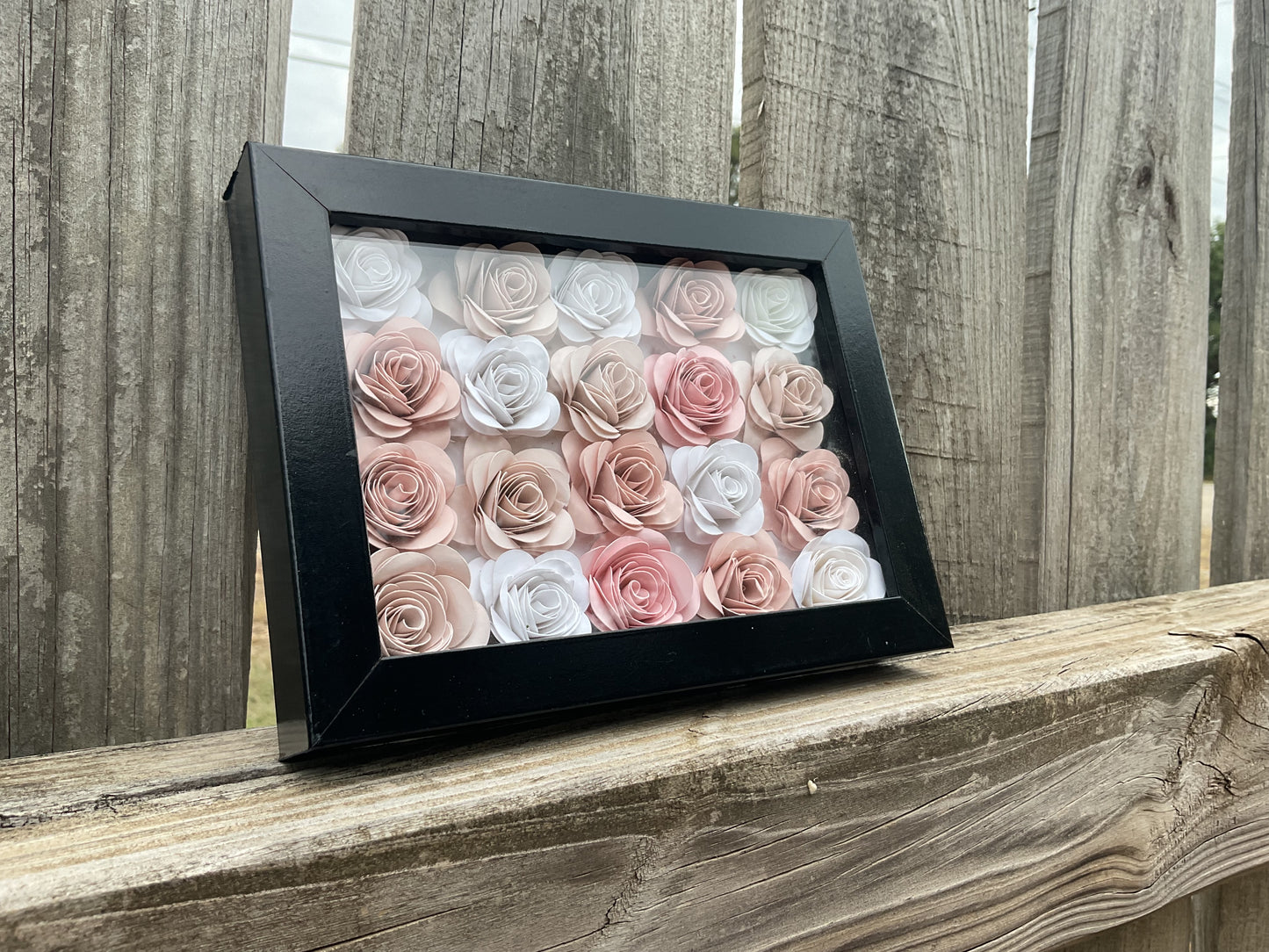 Pink ombré shadow box (Black frame)