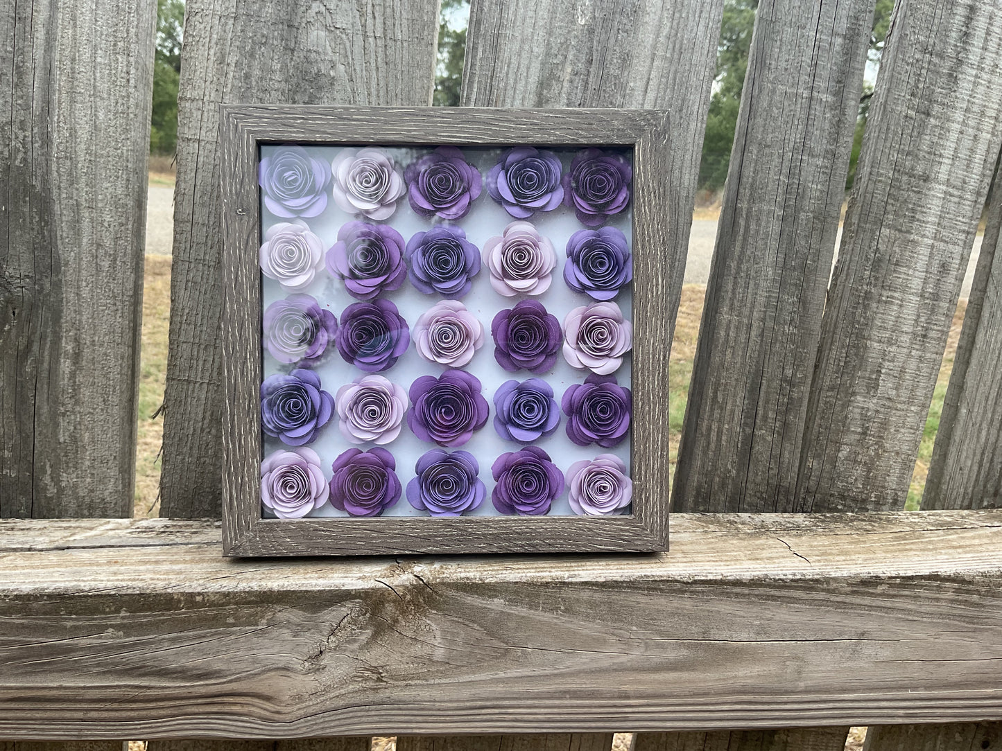 Purple ombré shadow box