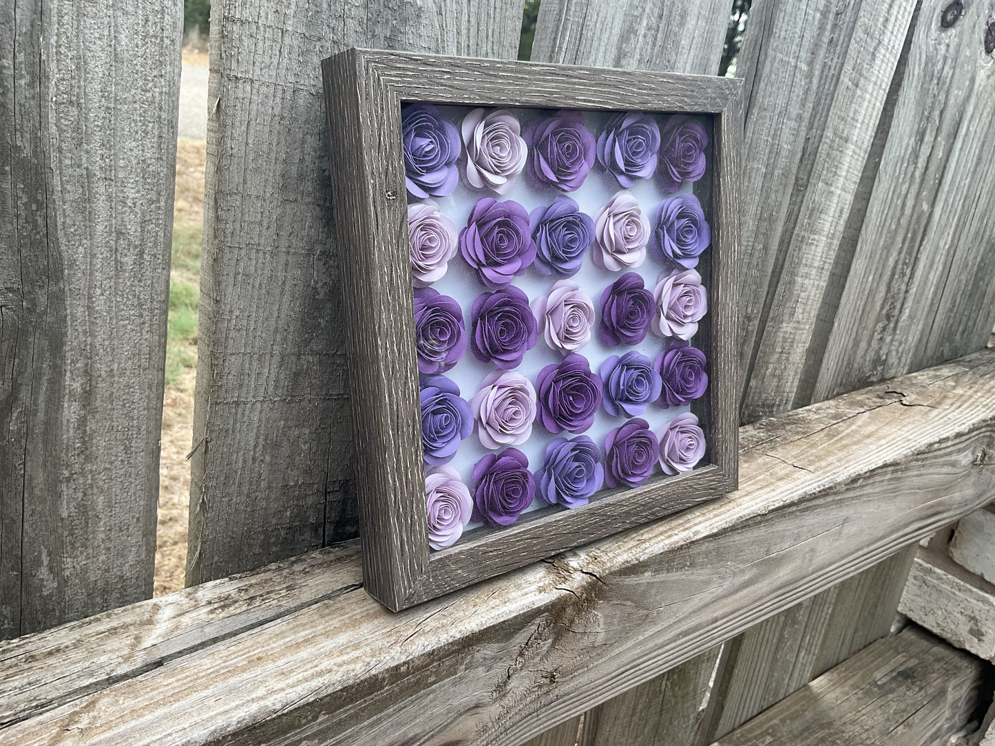 Purple ombré shadow box