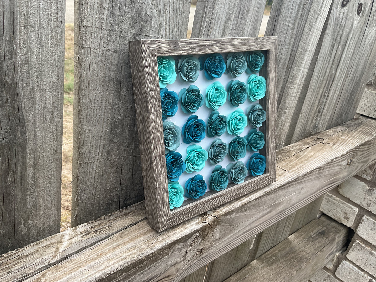 Green ombré shadow box