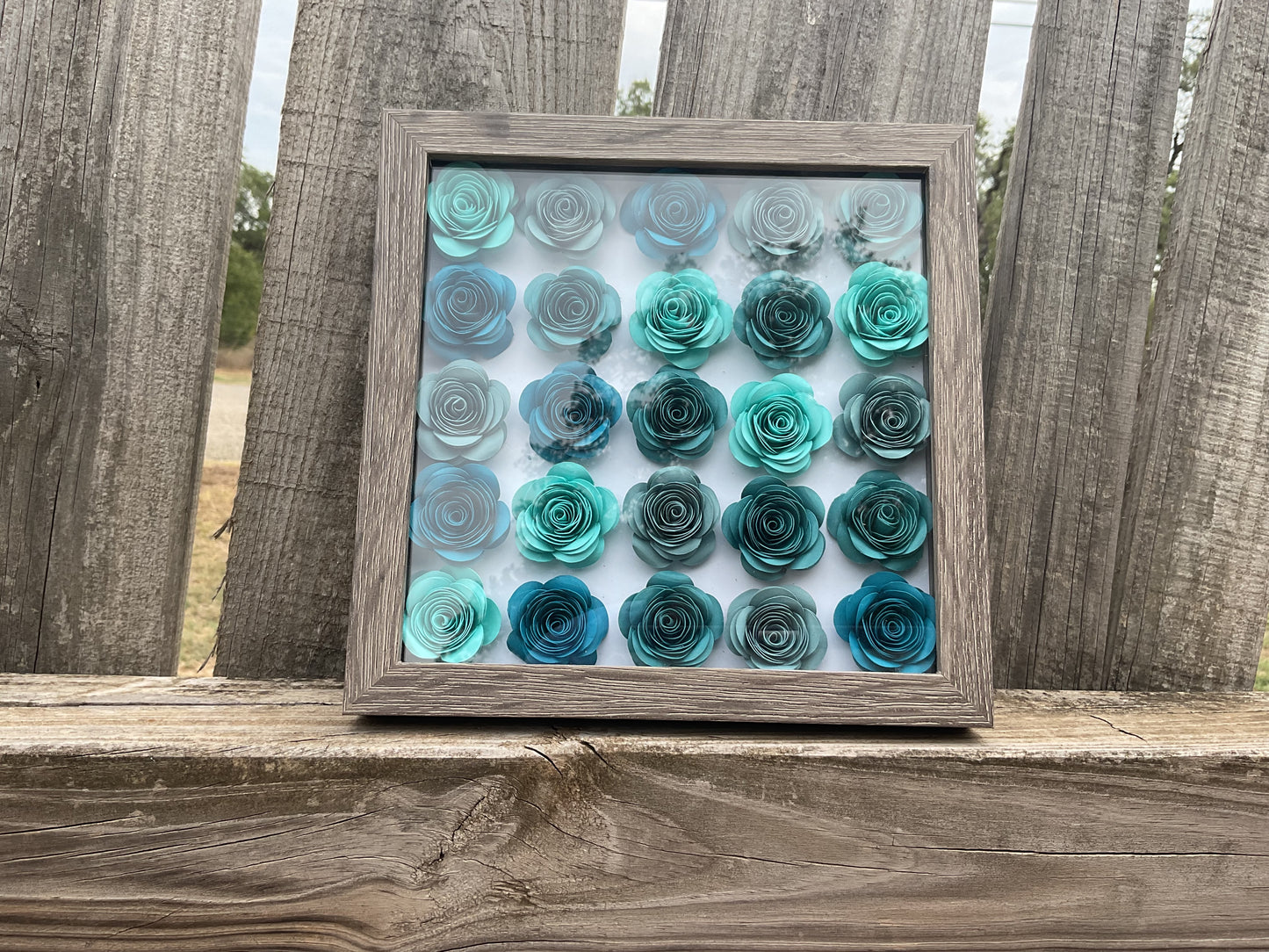 Green ombré shadow box