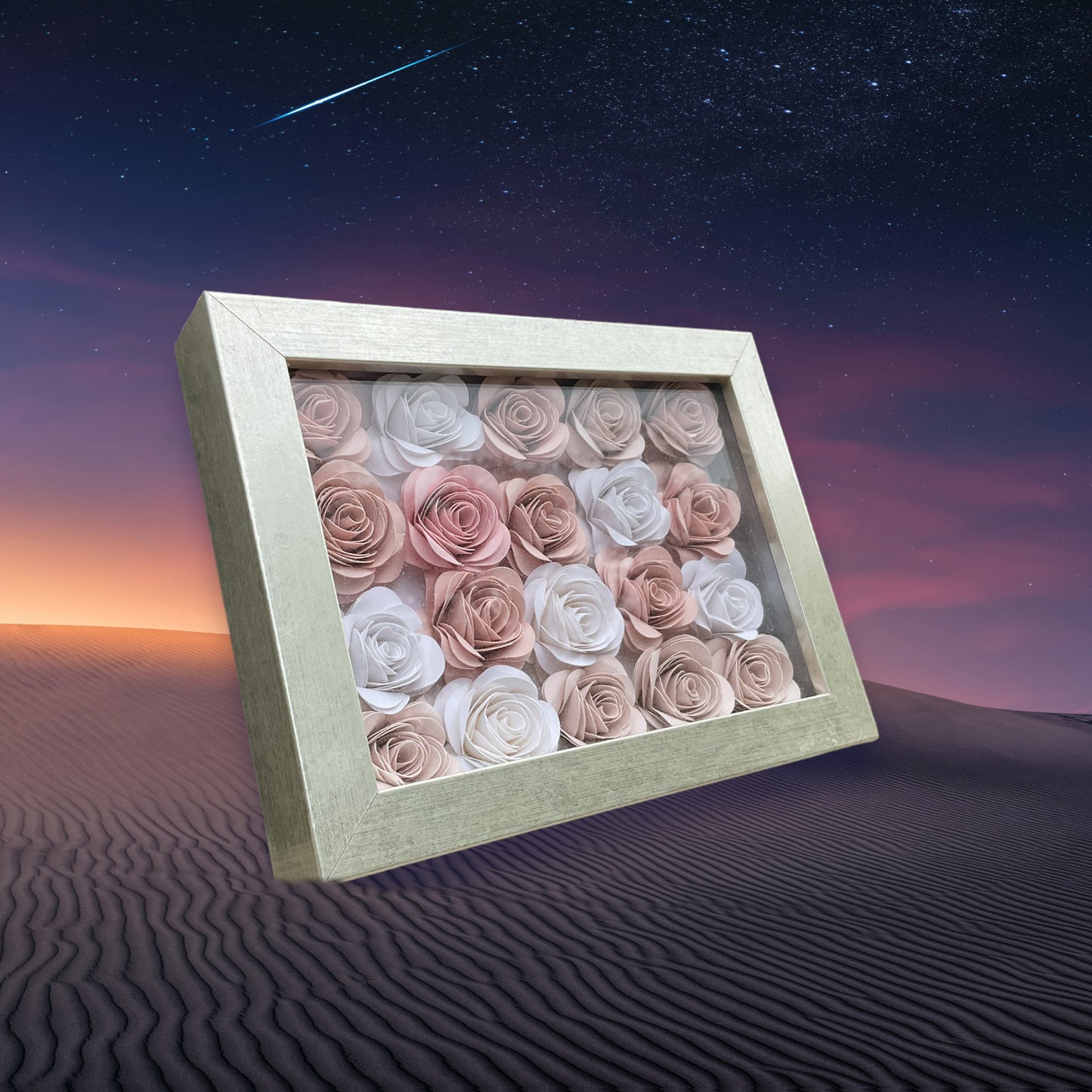 Pink ombré shadow box (Silver Frame)