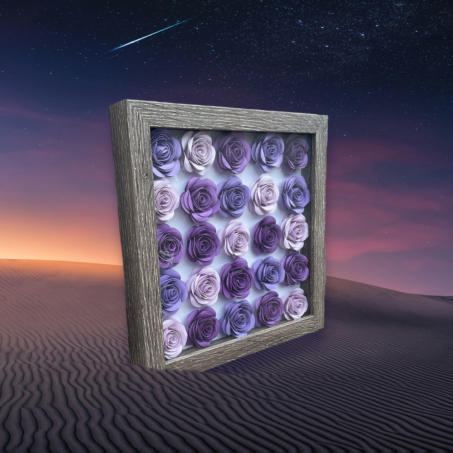 Purple ombré shadow box