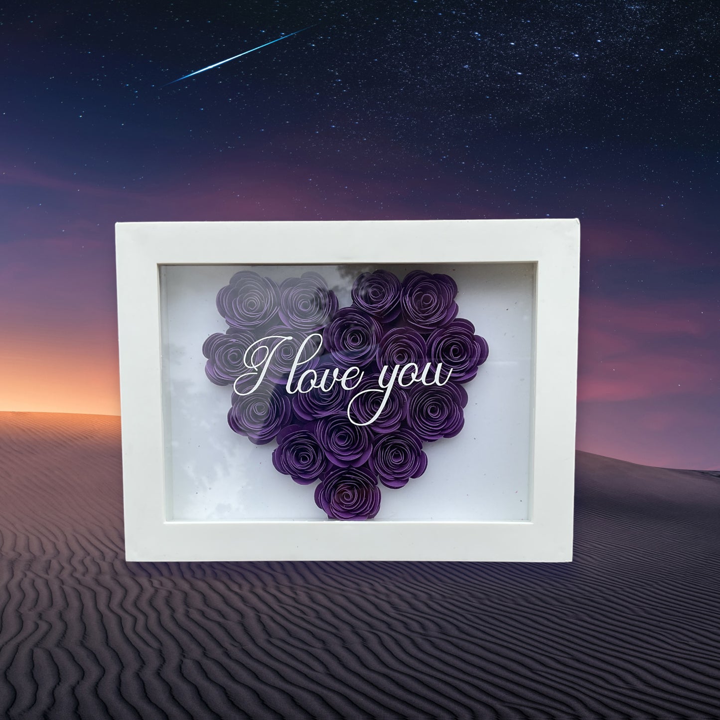 Purple I love you shadow box