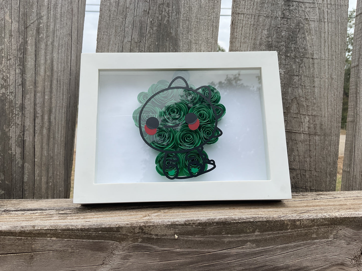 Dark green Dino shadow box