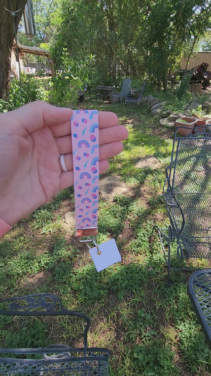 Pink Rainbow Wristlet